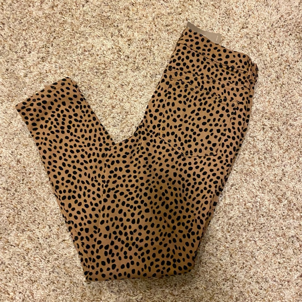NWT J. Crew high rise leopard toothpick jeans
